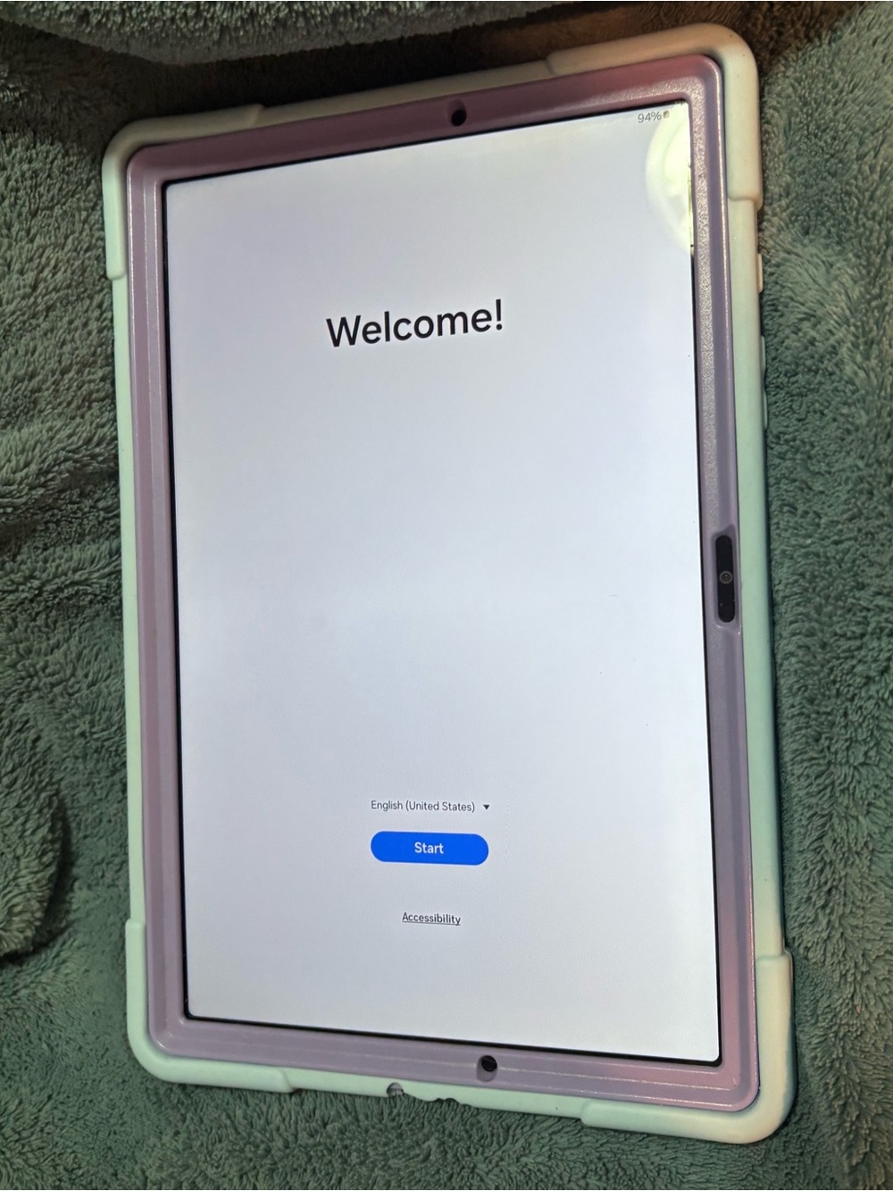 Samsung Purple Tablet with blue Protective Case